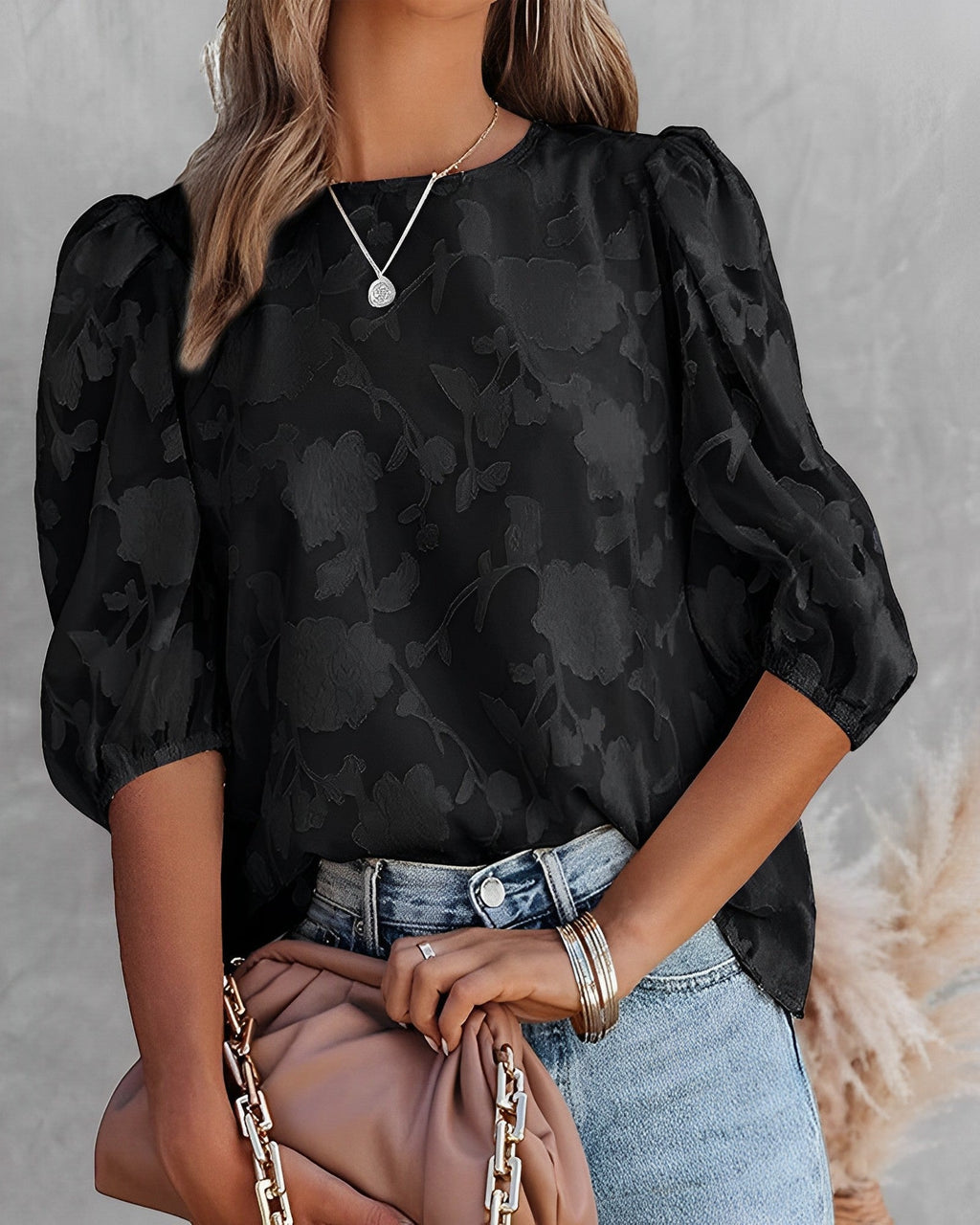 EB | Puffärmeliges Chiffonhemd