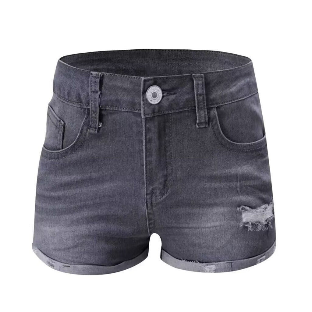 EB | Zerrissene Quasten-Denim-Shorts