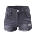 EB | Zerrissene Quasten-Denim-Shorts