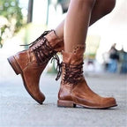 Braune Damen Leder Schnürstiefel – Freya EB