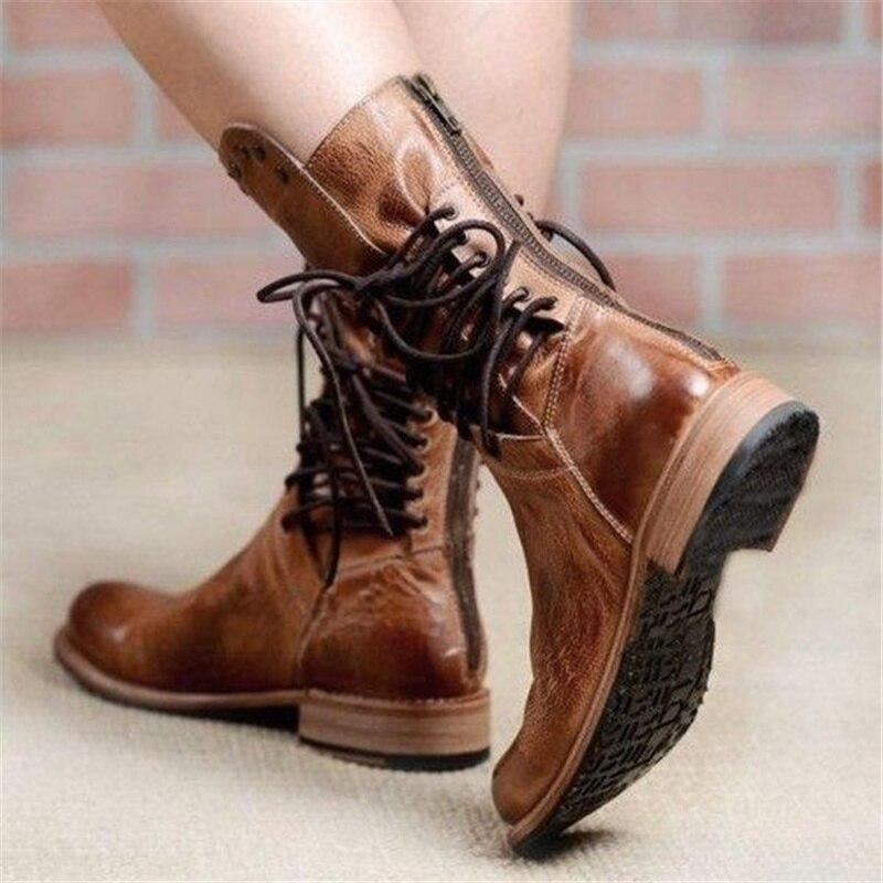 Braune Damen Leder Schnürstiefel – Freya EB