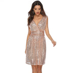 Damen Abendkleid mit funkelnden Pailletten EB