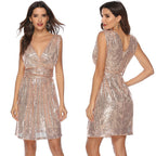 Damen Abendkleid mit funkelnden Pailletten EB