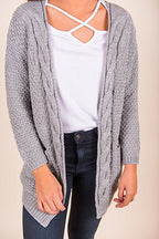 Damen Grober Strickcardigan mit offener Front und praktischen Taschen EB