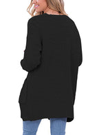 Damen Grober Strickcardigan mit offener Front und praktischen Taschen EB