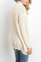 Damen Grober Strickcardigan mit offener Front und praktischen Taschen EB
