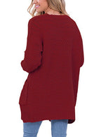 Damen Grober Strickcardigan mit offener Front und praktischen Taschen EB