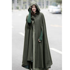Damen eleganter Umhang mit Kapuze aus hochwertigem Stoff EB