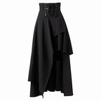 Damen Eleganter asymmetrischer Rock mit Schnürung EB