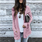 Damen Grobstrick-Cardigan mit aufgesetzten Taschen und lässigem Schnitt EB