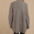Damen lässiger Strickmantel mit oversized Schnitt und strukturiertem Gewebe EB