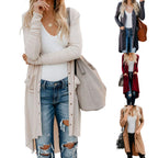 Damen Longstrickjacke mit Knopfdetails und praktischen Taschen EB