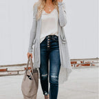 Damen Longstrickjacke mit Knopfdetails und praktischen Taschen EB
