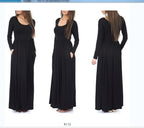 Damen Alltagstaugliches Maxikleid mit praktischen Taschen und fließendem Schnitt EB