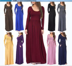 Damen Alltagstaugliches Maxikleid mit praktischen Taschen und fließendem Schnitt EB