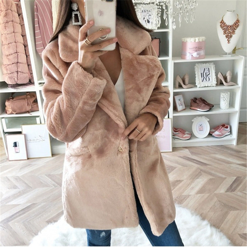 Damen kuscheliger Teddy-Mantel EB
