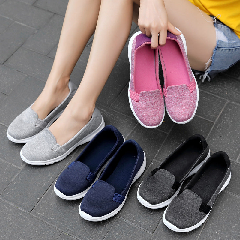 Damen Bequeme Slip-On Schuhe mit elastischem Obermaterial EB