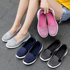 Damen Bequeme Slip-On Schuhe mit elastischem Obermaterial EB