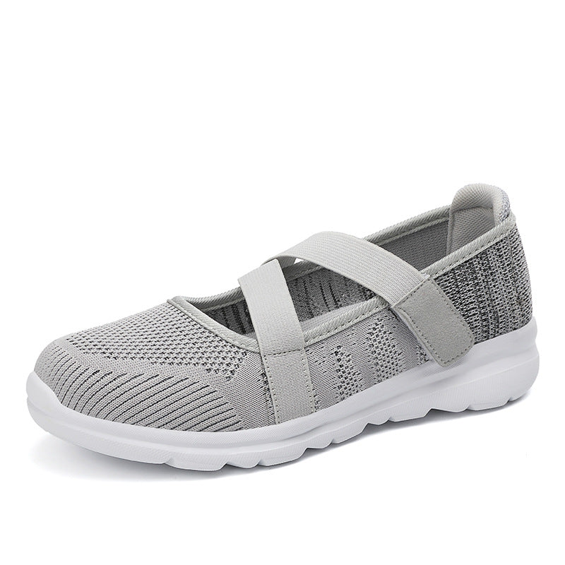 Damen Sportliche Slip-On Ballerinas mit elastischem Riemen EB