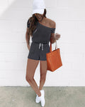 Damen lässiger Jumpsuit mit asymmetrischem Schnitt und praktischen Taschen EB