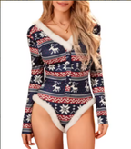 EB | Weihnachts Floral Sexy Body Tight Jumpsuit Shorts