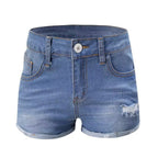 EB | Zerrissene Quasten-Denim-Shorts