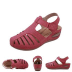Ausgeschnittene Leder-Sandalen mit Knöchelriemen EB EB