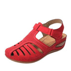 Ausgeschnittene Leder-Sandalen mit Knöchelriemen EB EB