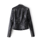 Damen Kunstleder Bikerjacke mit gesteppten Details und schmalem Schnitt EB