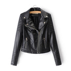 Damen Kunstleder Bikerjacke mit gesteppten Details und schmalem Schnitt EB