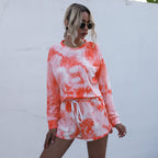 Zweiteiliges Lounge-Set aus Baumwollmischung mit Batik-Print