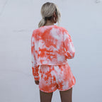 Zweiteiliges Lounge-Set aus Baumwollmischung mit Batik-Print