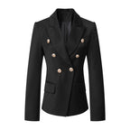 Damen Elegante Doppelreihige Blazerjacke mit goldenen Knöpfen EB