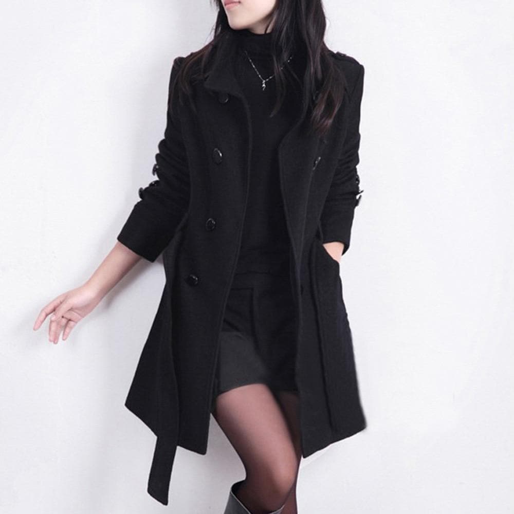 EB | Damen Stilvoll Trenchcoat Taillengürtel
