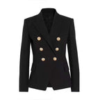 Damen Elegante Doppelreihige Blazerjacke mit goldenen Knöpfen EB