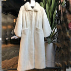 Damen Fluffiger Langmantel mit breitem Gürtel EB