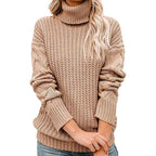 Damen Turtleneck Grobstrickpullover EB
