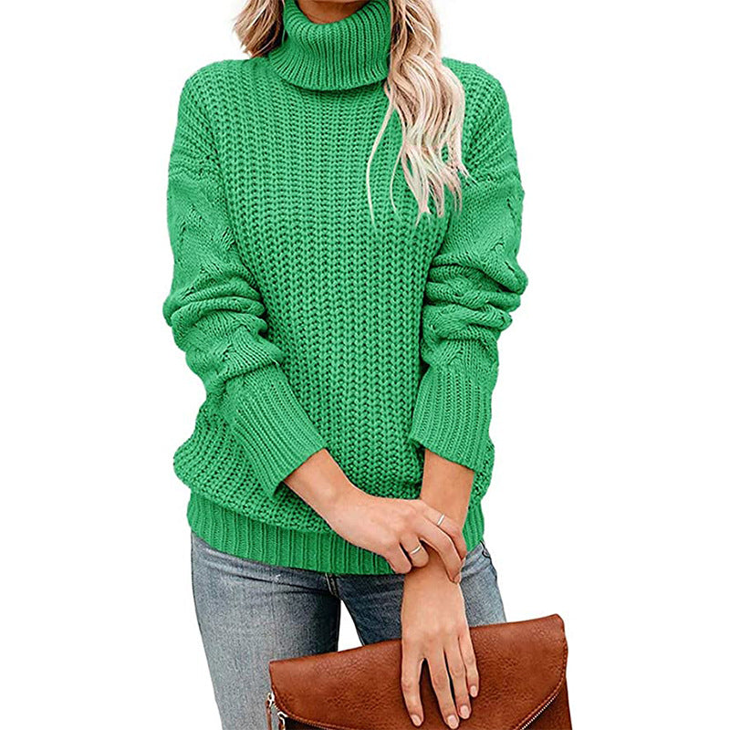 Damen Turtleneck Grobstrickpullover EB