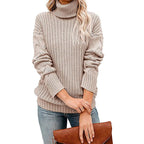 Damen Turtleneck Grobstrickpullover EB