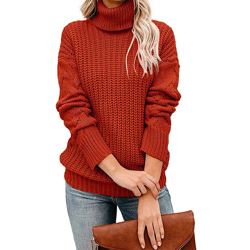 Damen Turtleneck Grobstrickpullover EB