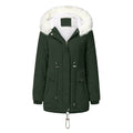 Damen modischer Winterparka mit abnehmbarem Kunstfellkragen und verstellbarem Taillenzug EB