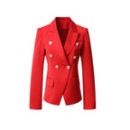 Damen Elegante Doppelreihige Blazerjacke mit goldenen Knöpfen EB