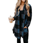 Damen Karierte Overshirtjacke aus weichem Stoff EB