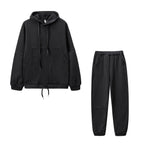 Damen Lässiger Kapuzenanzug mit bequemen Taschen und regulierbarem Bund EB