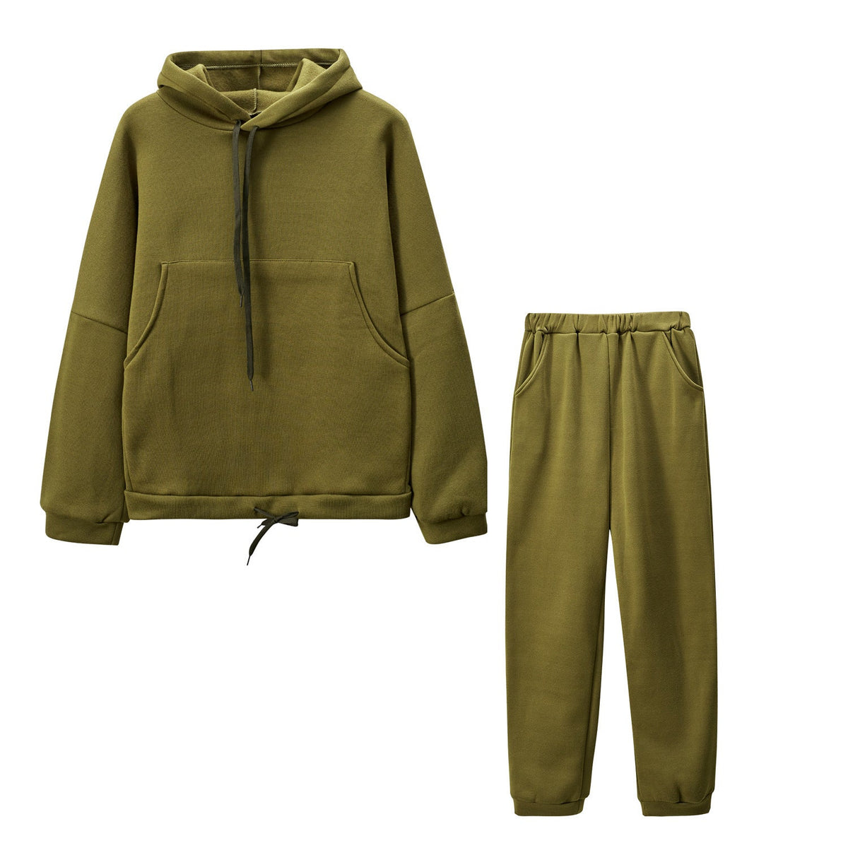 Damen Lässiger Kapuzenanzug mit bequemen Taschen und regulierbarem Bund EB