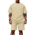 EB | Schachbrettmuster Kurzarm-Shorts-Set