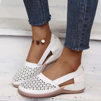 Unkomplizierte Perforierte Wedge Espadrilles flache Schuhe EB
