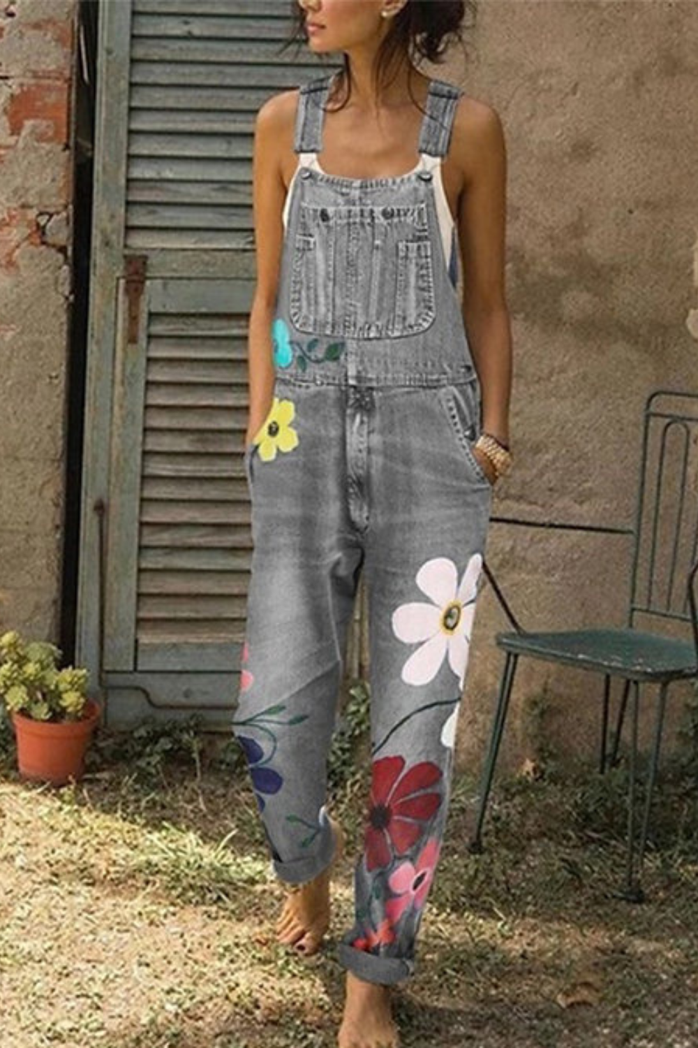 Ärmelloser Jeans-Jumpsuit