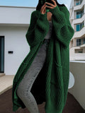 Damen Kuscheliger Strickmantel mit Gürtel und praktischen Taschen EB