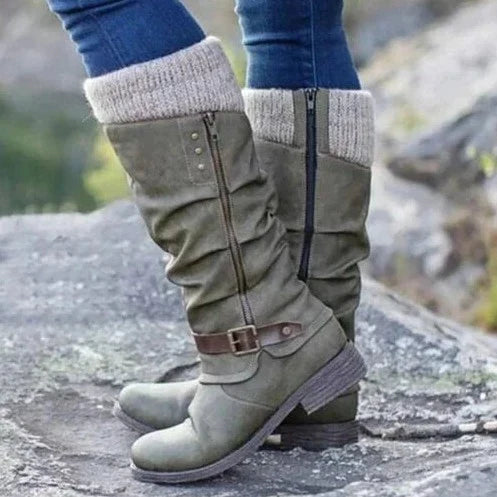 Bequeme rutschfeste Stiefel mit Reißverschluss EB
